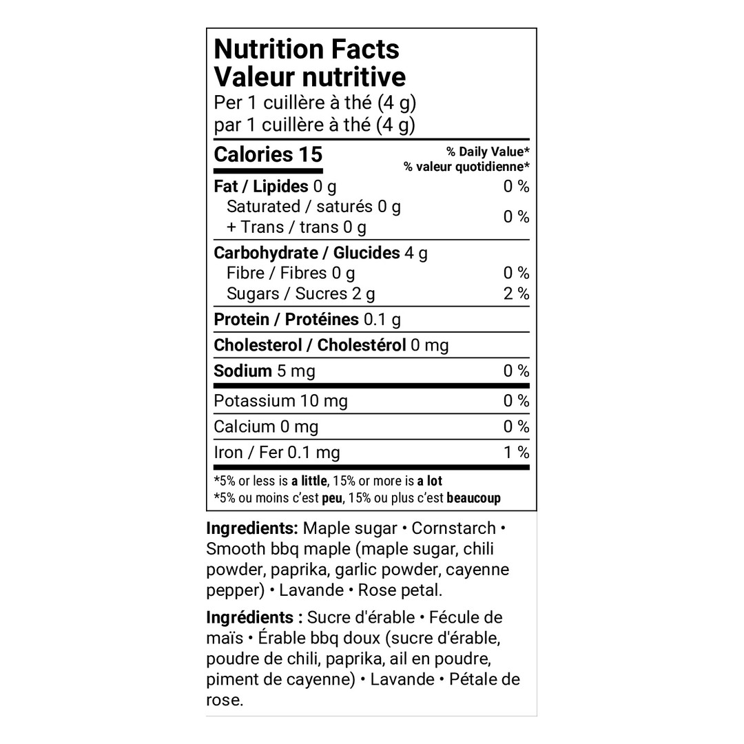 Valeur nutritive – Sauce Florita piquantée